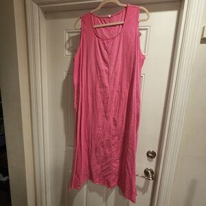 4X Bright Pink Sleeveless Dress